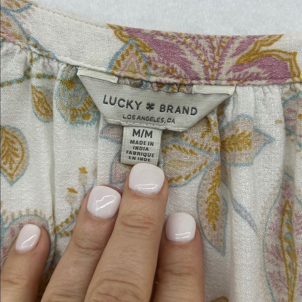 Lucky Brand Multicolor Paisley Pastel Blouse - Picture 3 of 4